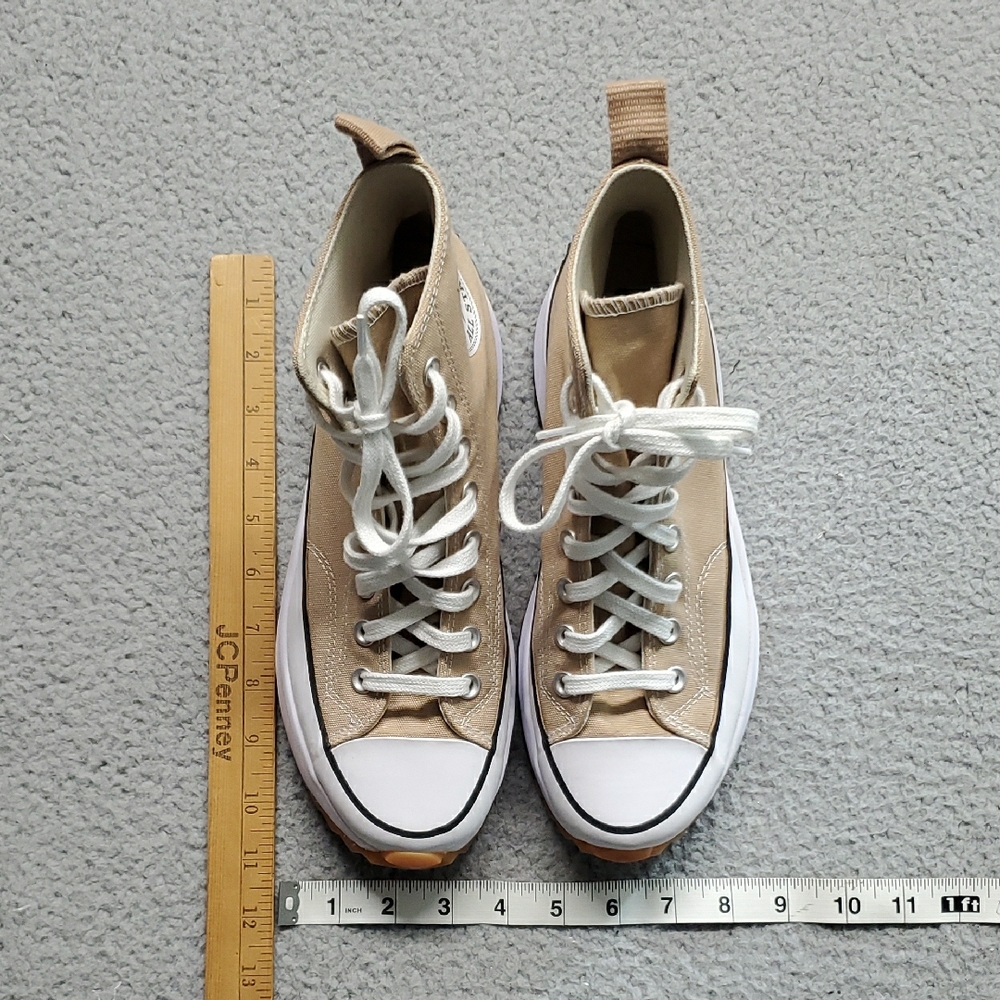Converse Women's Beige High-Top Platform Sneakers with Chunky Tread Size 8.5 - Picture 9 of 13